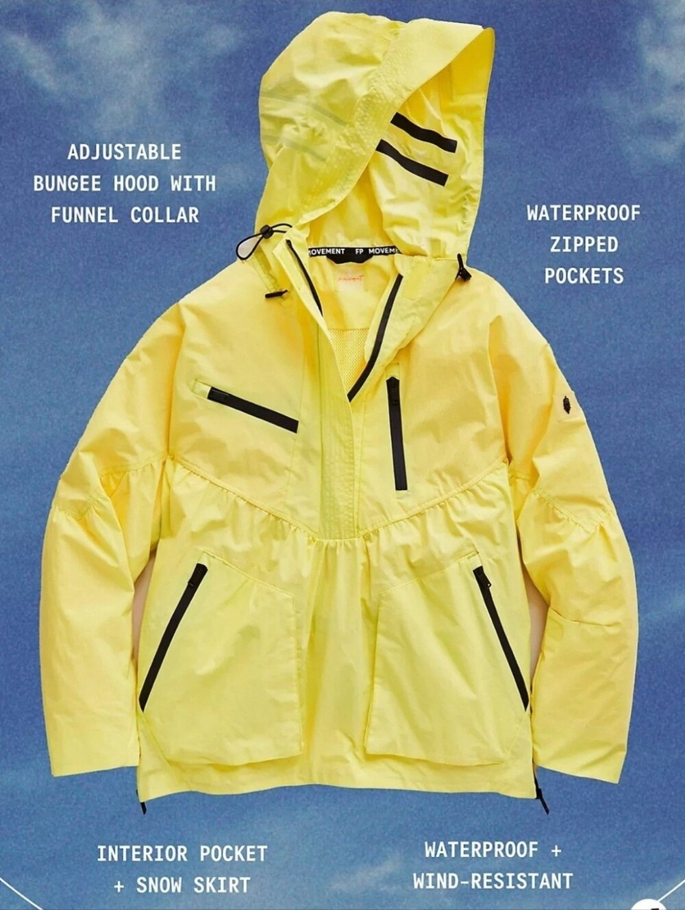 FP Free People Movement Peak to Peak Popover Jacket Yellow Size XS VGUC $298
